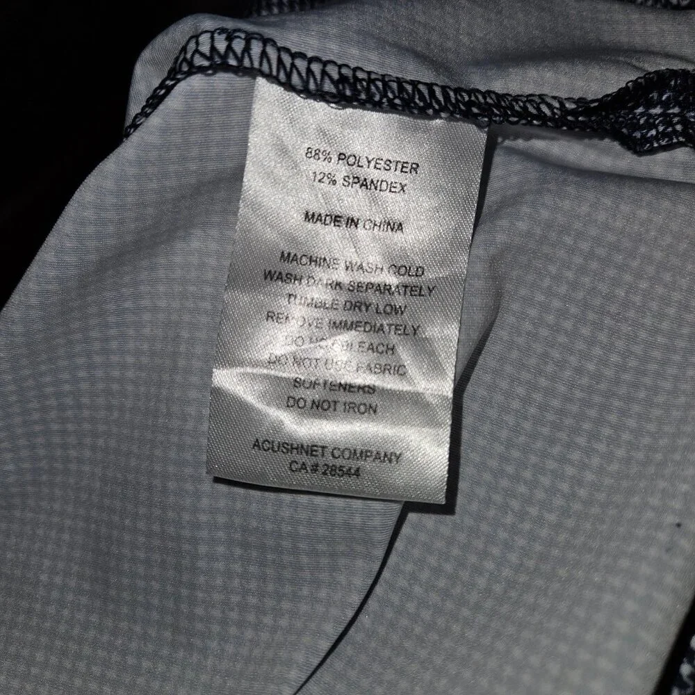 FJ Footjoy Blue White Houndstooth Print Polo Shirt Men's Size XL